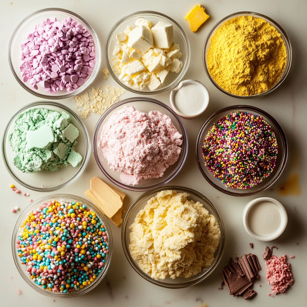 colorful ingredients in some cookie recipes