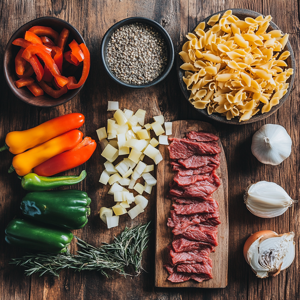 philly cheesesteak pasta recipe