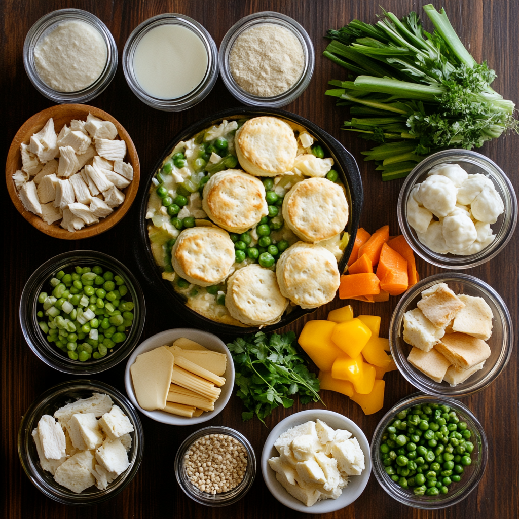chicken pot pie with biscuits