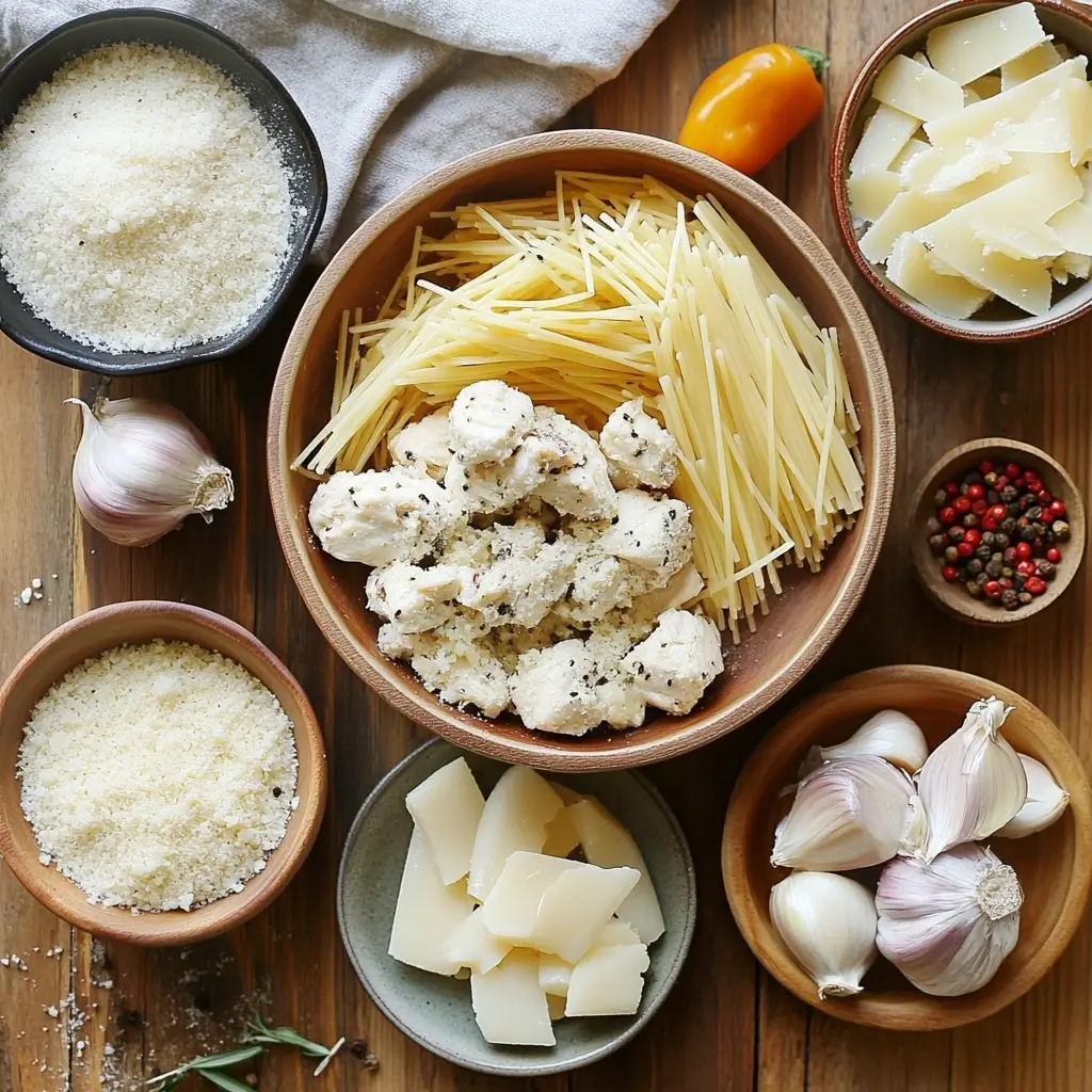  Ingredients for Garlic Parmesan Chicken Pasta 